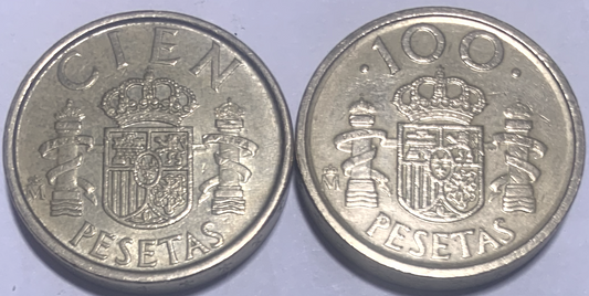 1992 Spain 100 Pesetas • King Juan Carlos I • KM#908 • Madrid • BONUS 1988 Coin
