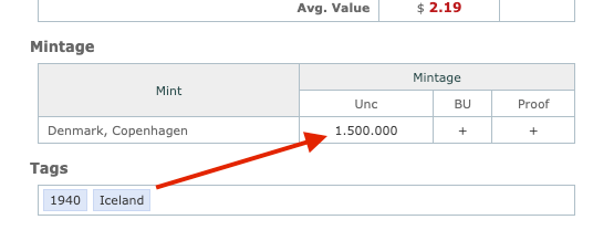 KM#2 Iceland 10 Aurar 1940 – Low Mintage 1.5 Million – Danish Rule