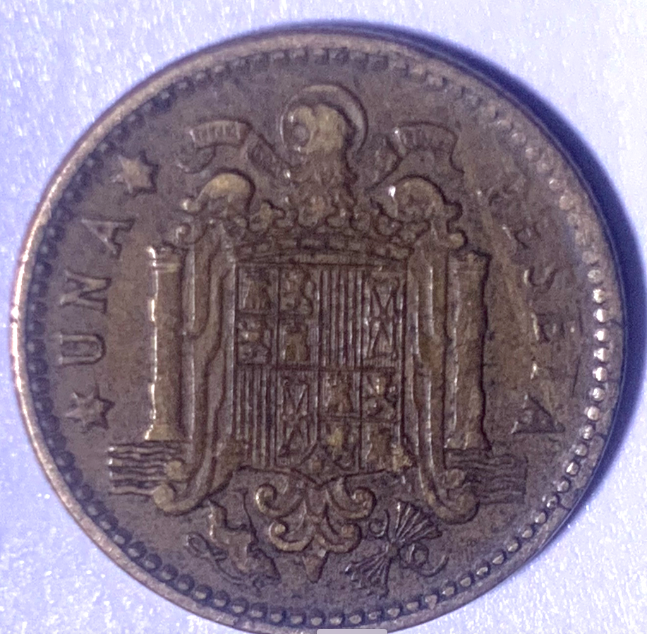 KM#776 Spain 1 Peseta Coin – 1961 Star Date – 37M Minted in Madrid