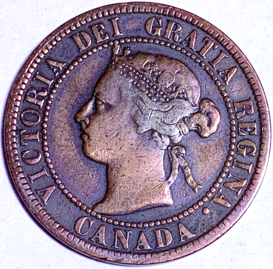 Canada 1899 1 Cent Victoria Coin — Low Mintage 2,400,000 (Numista)