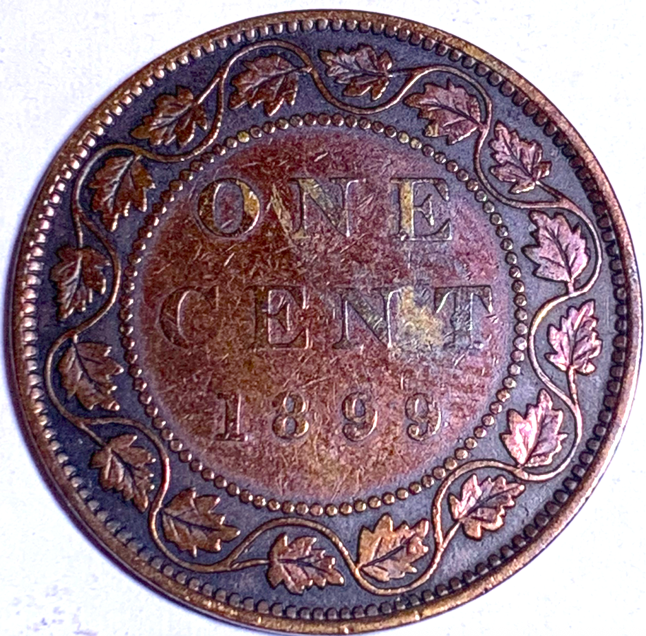 Canada 1899 1 Cent Victoria Coin — Low Mintage 2,400,000 (Numista)