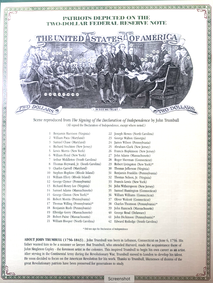 PCS $2 Notes Folio | 1928–1976 incl. Red Seal &amp; Uncut | Serial &amp; Value Listed