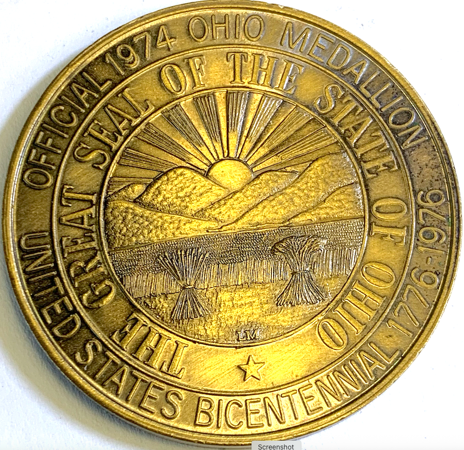 1974 Ohio Bicentennial Medallion – Lincoln Mint – Lynn Anderson Design
