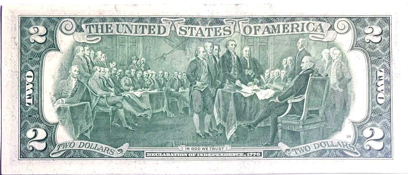 1976 $2 U.S. Federal Reserve Note • Cleveland D • UNC • Bicentennial Note