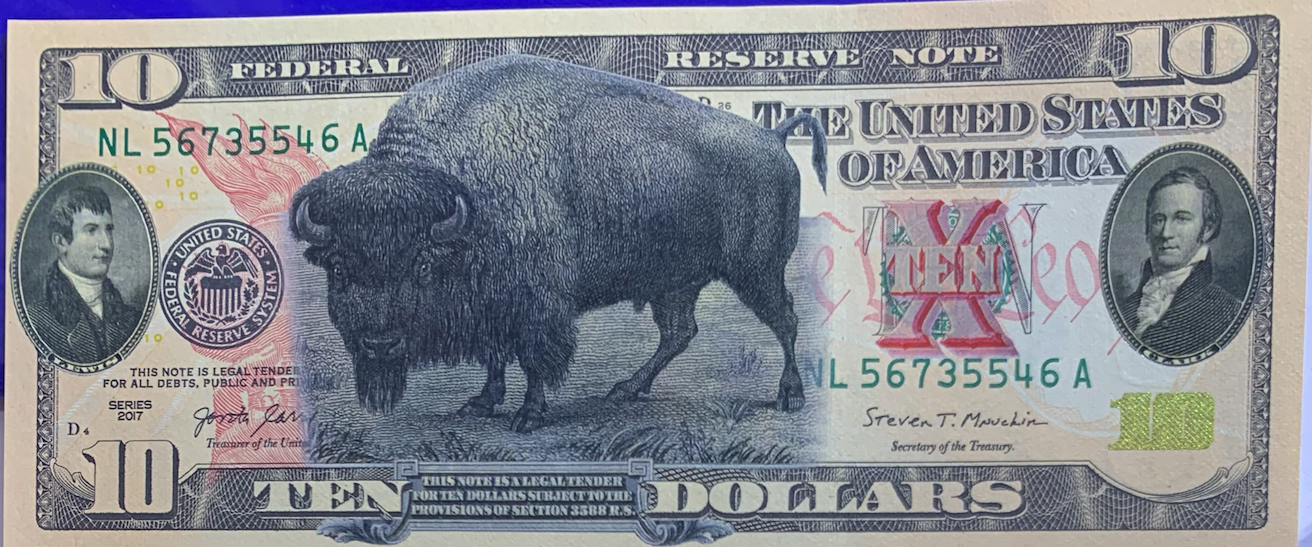 Merrick Mint $10 Commemorative – 2017 FRN, Bison Overprint
