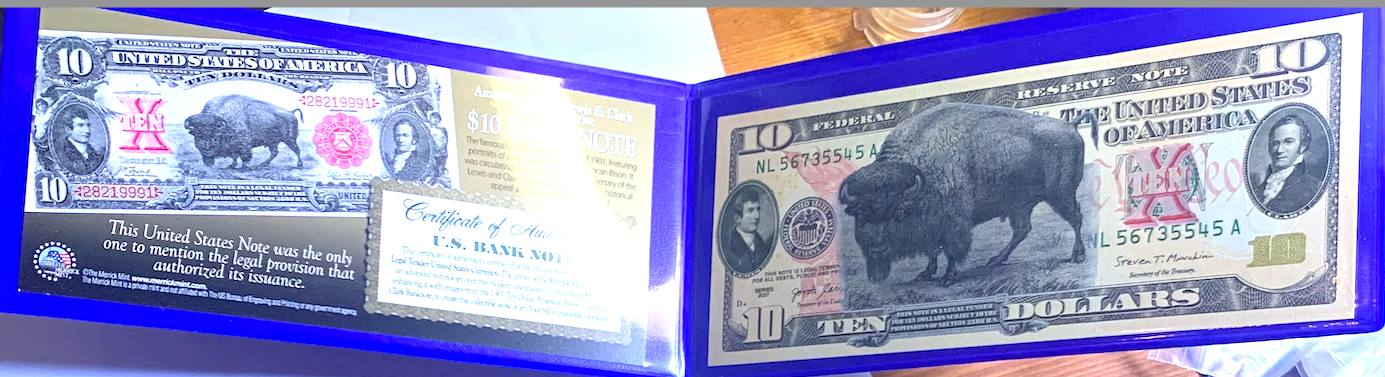 Merrick Mint $10 Commemorative – 2017 FRN, Bison Overprint