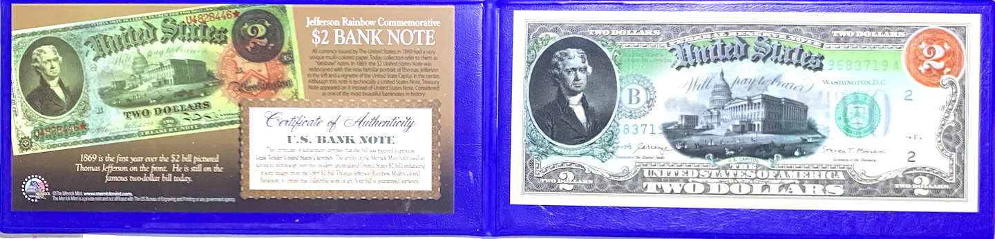 2017 $2 Jefferson Rainbow – Merrick Mint Colorized (Possible Serial Error)
