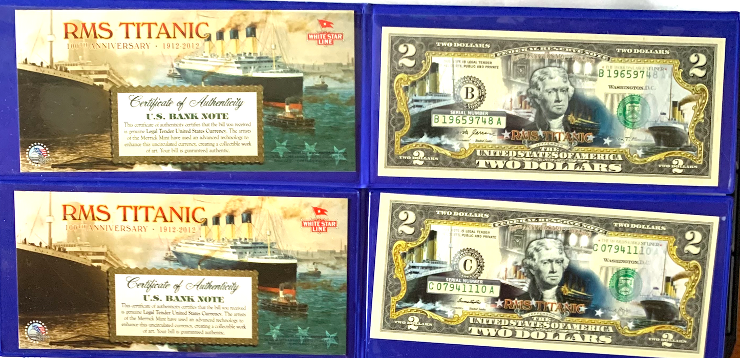 2013 U.S. $2 RMS Titanic 100th Anniversary – Merrick Mint Colorized