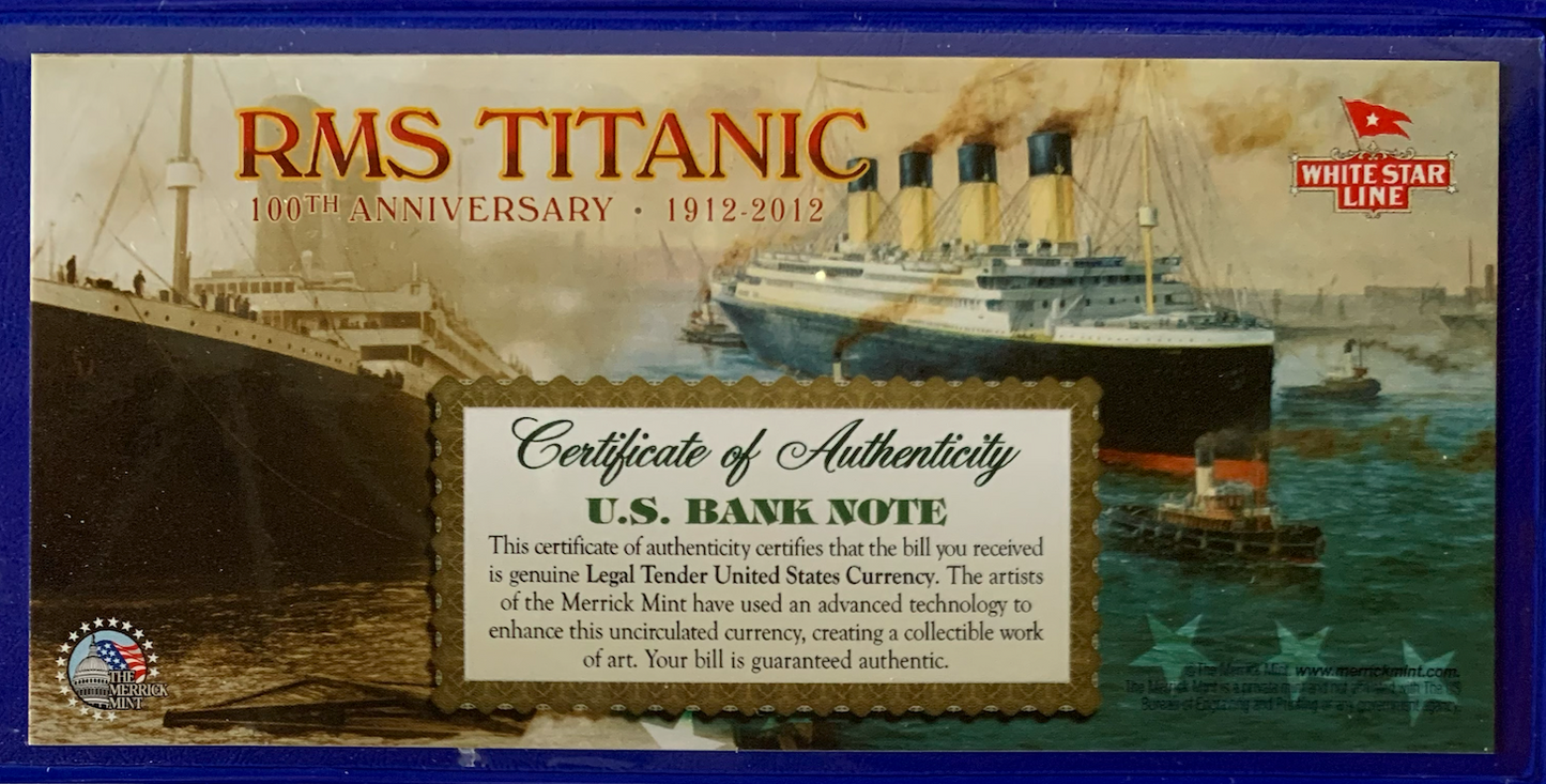 2013 U.S. $2 RMS Titanic 100th Anniversary – Merrick Mint Colorized