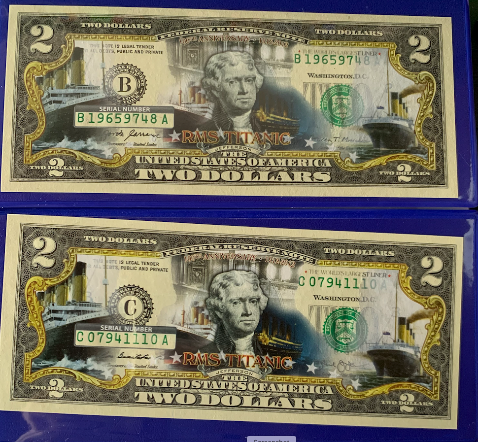 2013 U.S. $2 RMS Titanic 100th Anniversary – Merrick Mint Colorized