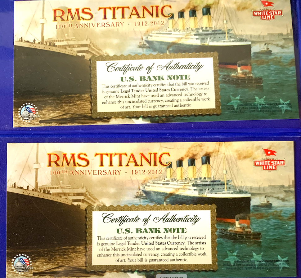 2013 U.S. $2 RMS Titanic 100th Anniversary – Merrick Mint Colorized