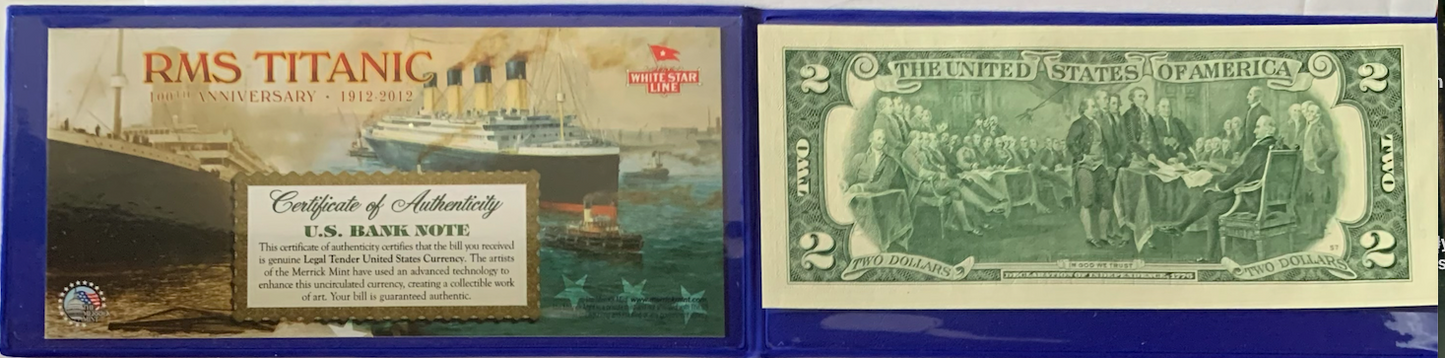 2013 U.S. $2 RMS Titanic 100th Anniversary – Merrick Mint Colorized