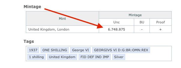Un chelín británico de 1937 – Emisión del primer año – Jorge VI – KM#851a – 0,500 Plata