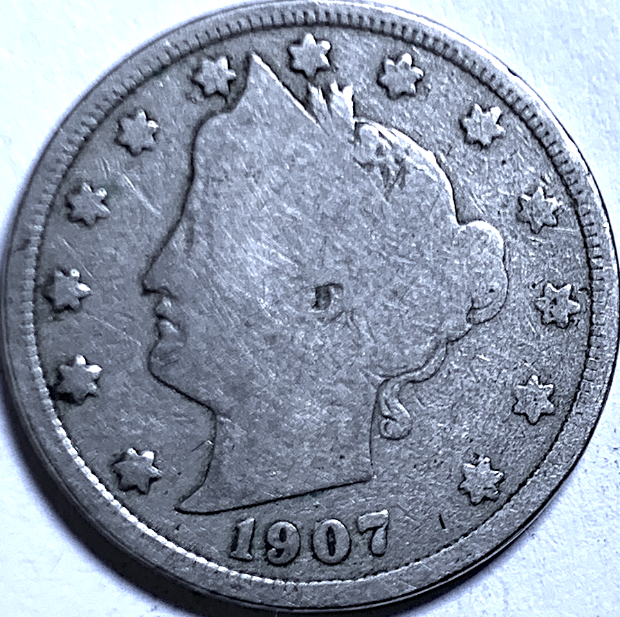 1907 Liberty Head Nickel – KM#112 – USA 5 Cents – 39.2M Minted