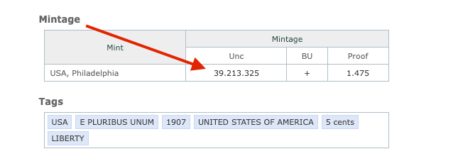 1907 Liberty Head Nickel – KM#112 – USA 5 Cents – 39.2M Minted