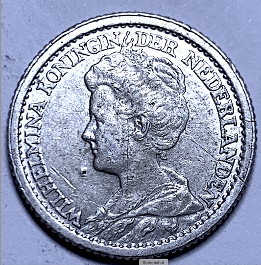 WWI Era Netherlands Silver Coin – KM#146 – Utrecht Mint – Scarce