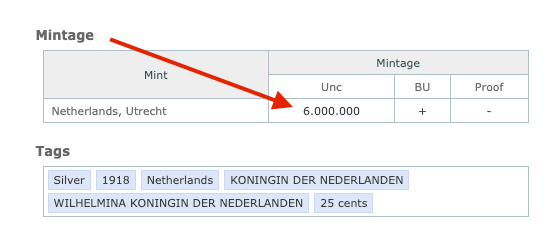 WWI Era Netherlands Silver Coin – KM#146 – Utrecht Mint – Scarce