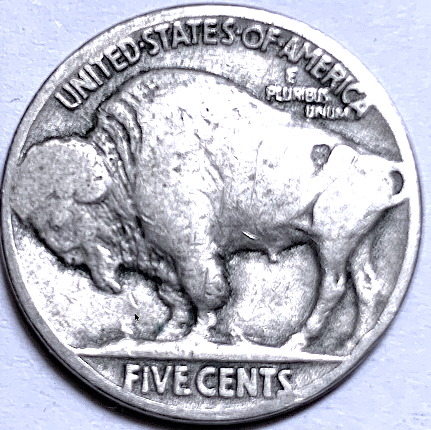 USA 1927 5 Cents Buffalo Nickel – KM#134 – Copper-Nickel, 37.98M Mintage