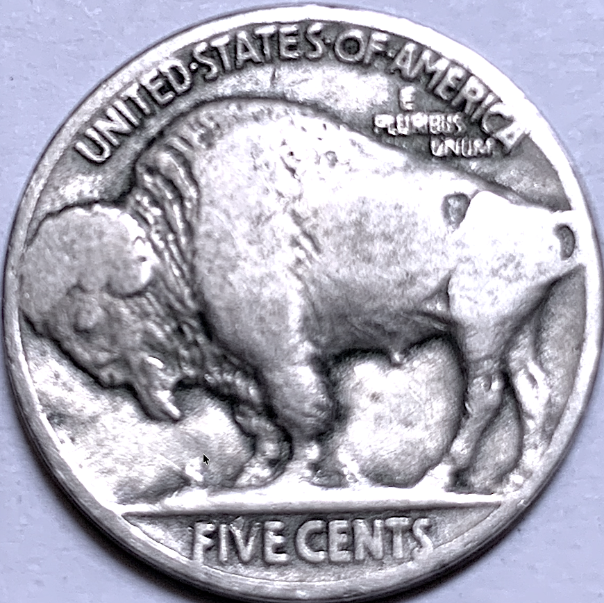 USA 1927 5 Cents Buffalo Nickel – KM#134 – Copper-Nickel, 37.98M Mintage