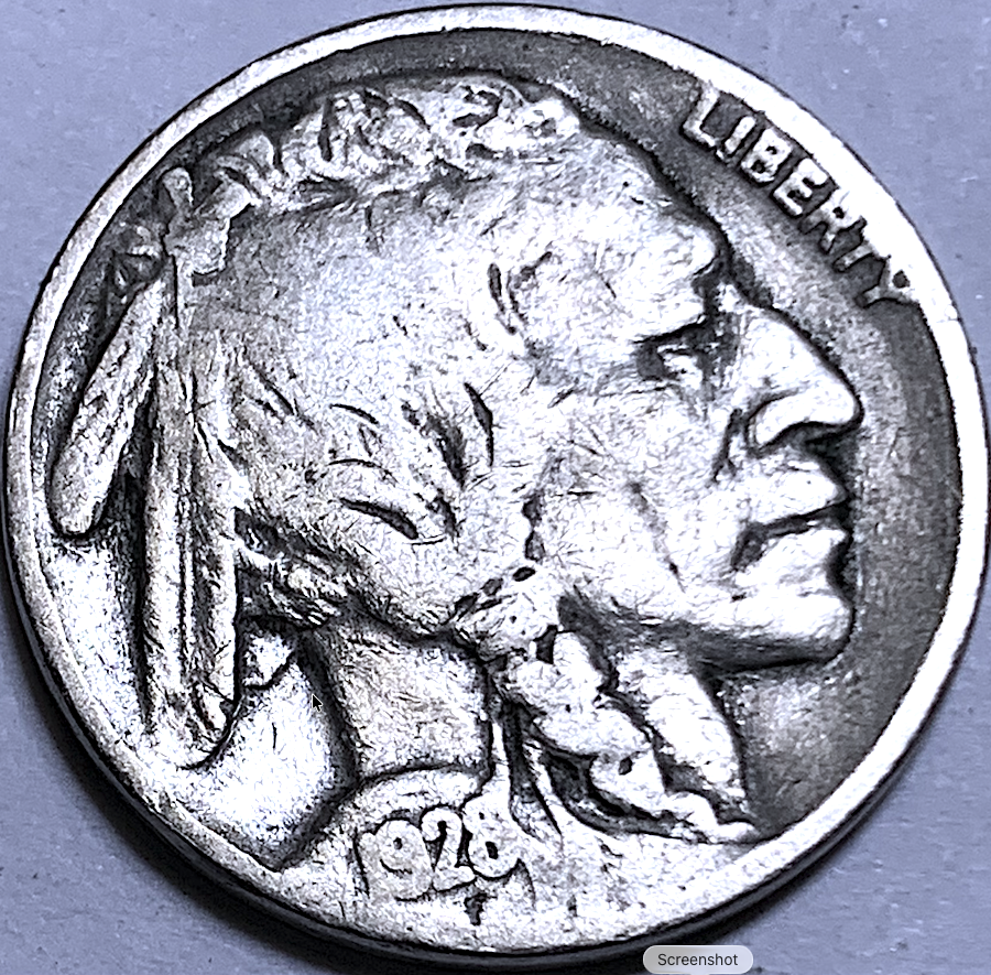 USA 1928 Buffalo Nickel – KM#134 – Low Mintage 23.4M, Copper-Nickel Coin