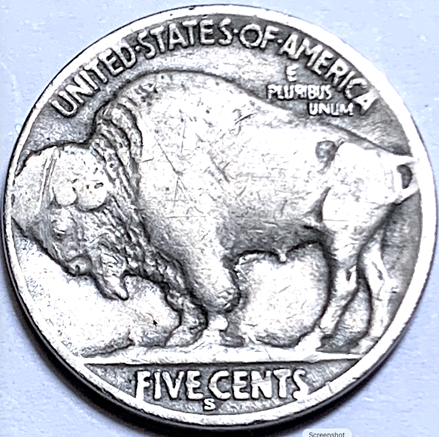 1935-S Buffalo Nickel – United States – KM#134 – San Francisco Mint, 5c Coin