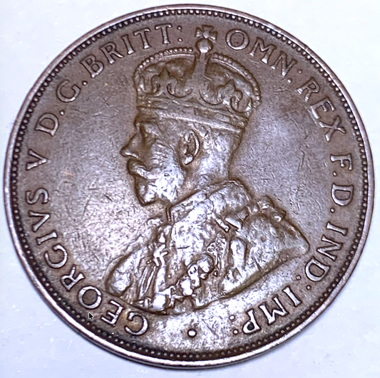 Australia 1935 1 Penny Bronze Coin — KM# 23, Melbourne Mint, 3.725M