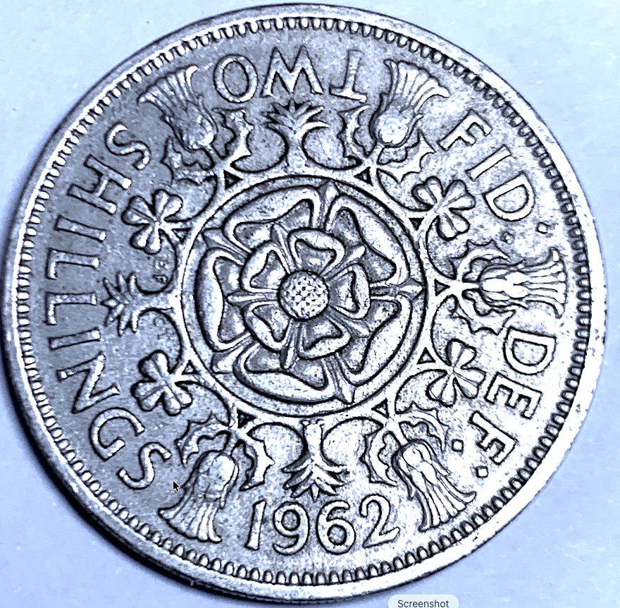 United Kingdom 1957 Florin 2 Shillings Elizabeth II KM#906 Copper-Nickel