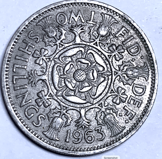 United Kingdom 1963 Florin 2 Shillings Elizabeth II KM#906 Copper-Nickel