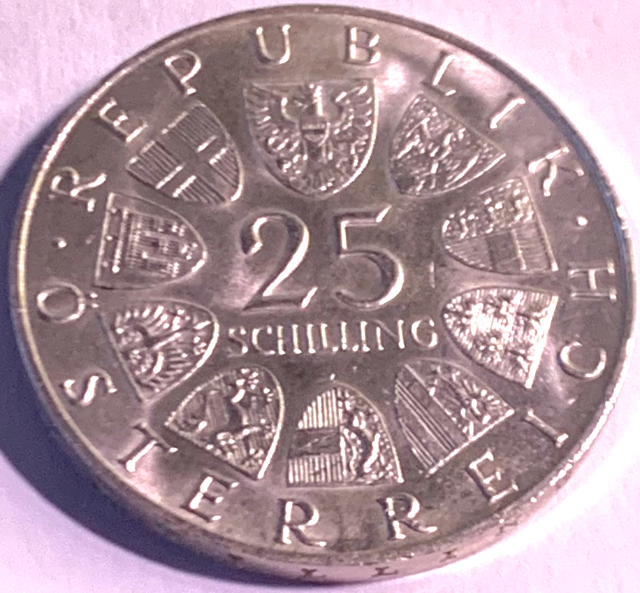 Rare Austria 25 Schilling 1967 Silver Coin – 250th Anniversary of Maria Theresia