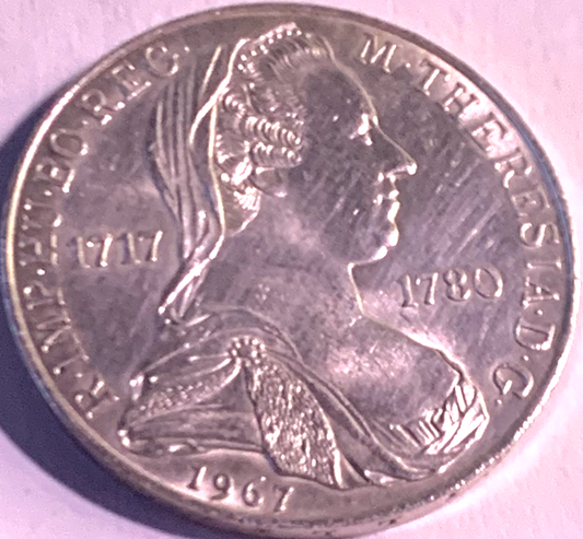 Rare Austria 25 Schilling 1967 Silver Coin – 250th Anniversary of Maria Theresia