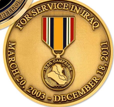 Moneda de bronce del Desafío de Veteranos de la Operación Libertad Iraquí 2003-2011
