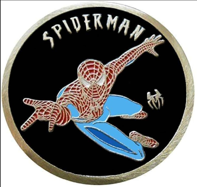 Spider-Man - Moneda de desafío coleccionable de personaje/Logo de póker/Ficha de la suerte