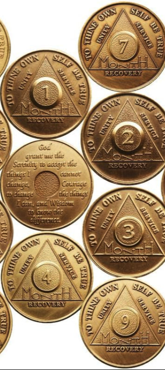 Ensemble de médailles de bronze AA Recovery — Jetons Sérénité de 1 à 18 mois