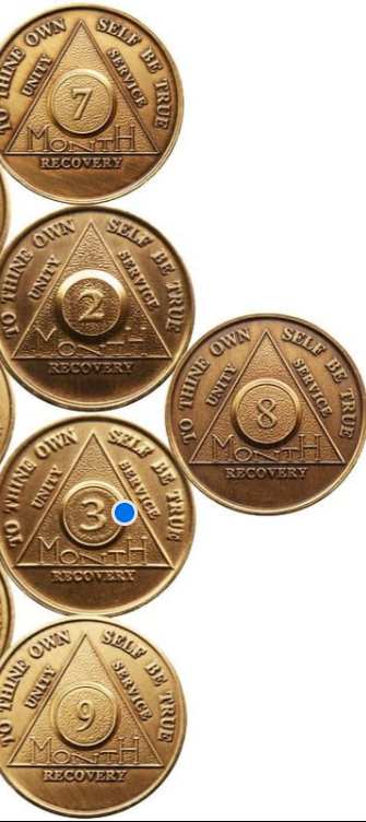 Ensemble de médailles de bronze AA Recovery — Jetons Sérénité de 1 à 18 mois