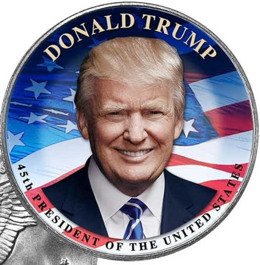 Pièce de 1 dollar officielle et authentique à l'effigie d'IKEA Eisenhower, présentée par Donald Trump, avec boîte et certificat d'authenticité.