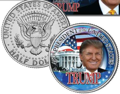 Juego de 2 monedas estadounidenses de Donald Trump, 45.º presidente, y su primera hija, Ivanka JFK Kennedy