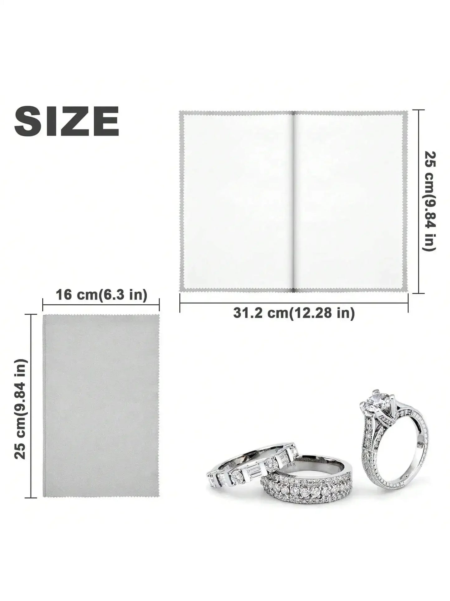 Chiffon de nettoyage multicouche pour bijoux – 24 x 16 cm pour pièces d'argent et d'or