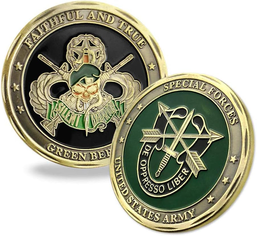 United States Army Special Forces Challenge Coin Faithful and True Green Beret Challenge Coin