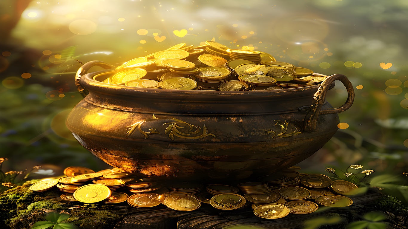 Pot of gold coins vintage