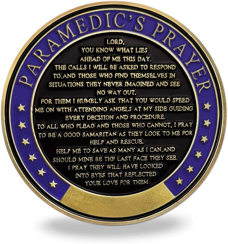 Paramedic'S Prayer EMT EMS Challenge Coins Emergency Coin Paramedic Dispatcher Gifts Doctor Thanksgiving Funny Challenge Coin for EMT EMS
