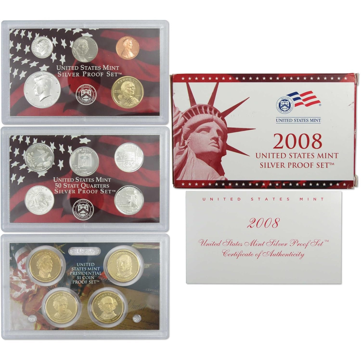 2008 Silver Proof Set U.S. Mint Original Government Packaging OGP COA