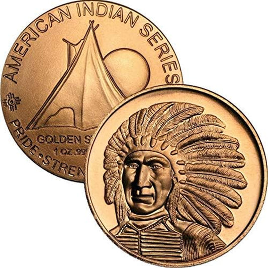 Jig Pro Shop American Indian Series 1 Oz .999 Pure Copper Medallion