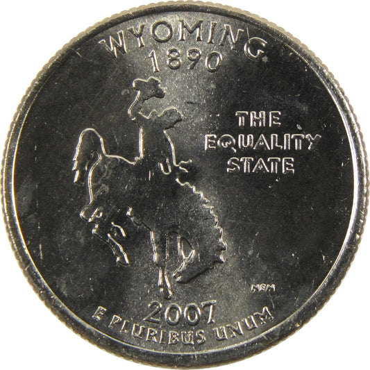 2007 P Wyoming State Quarter BU Uncirculated Clad 25C Coin