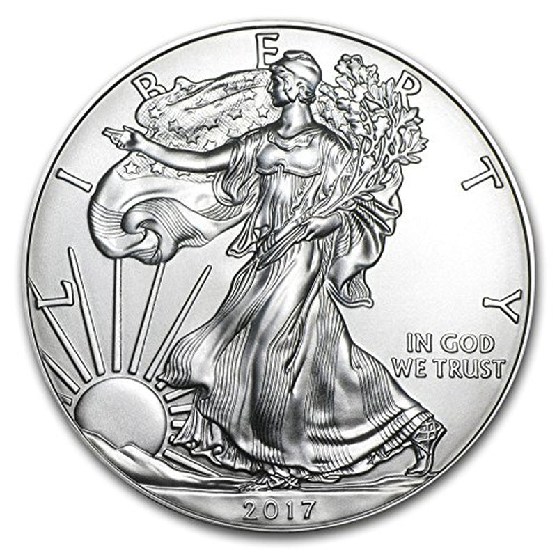 2017-1 Ounce American Silver Eagle Low Flat Rate Shipping .999 Fine Silver Dollar Uncirculated Us Mint