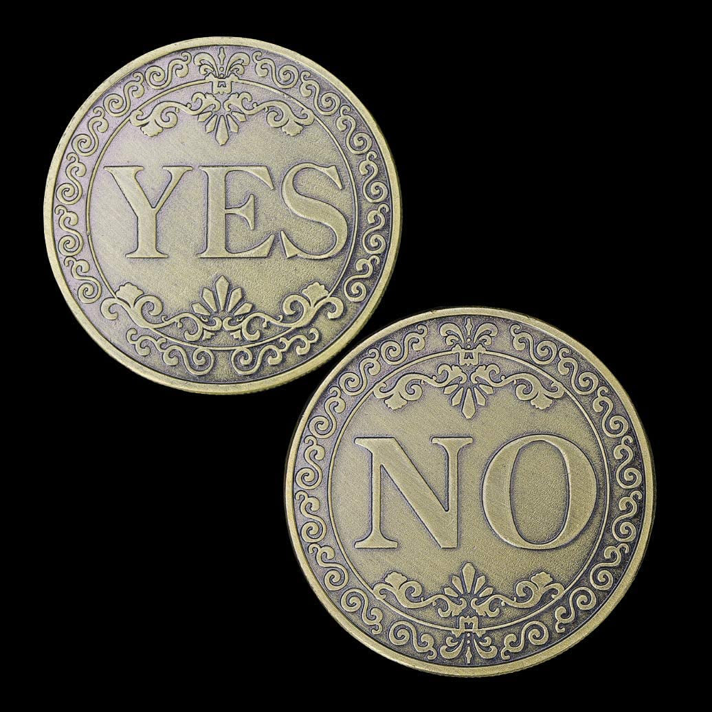 Yes No Challenge Coin Decision Maker Coin (Bronze)