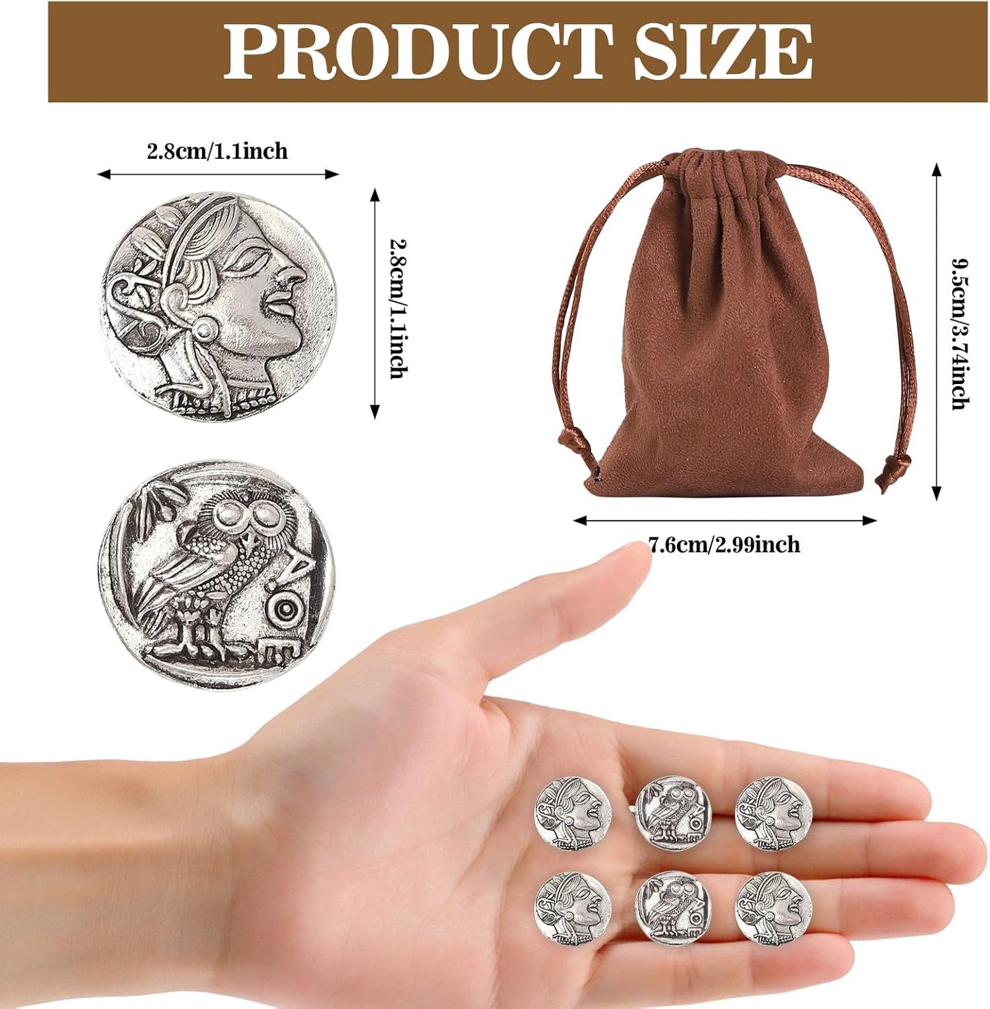 30 Greek Coins,30 Pieces of Silver Coin with Bag,Metal Religious Old Roman Coin,Lots of Coins Christian Accessories Funny Gift for Catholic Priests,Monedas De Plata