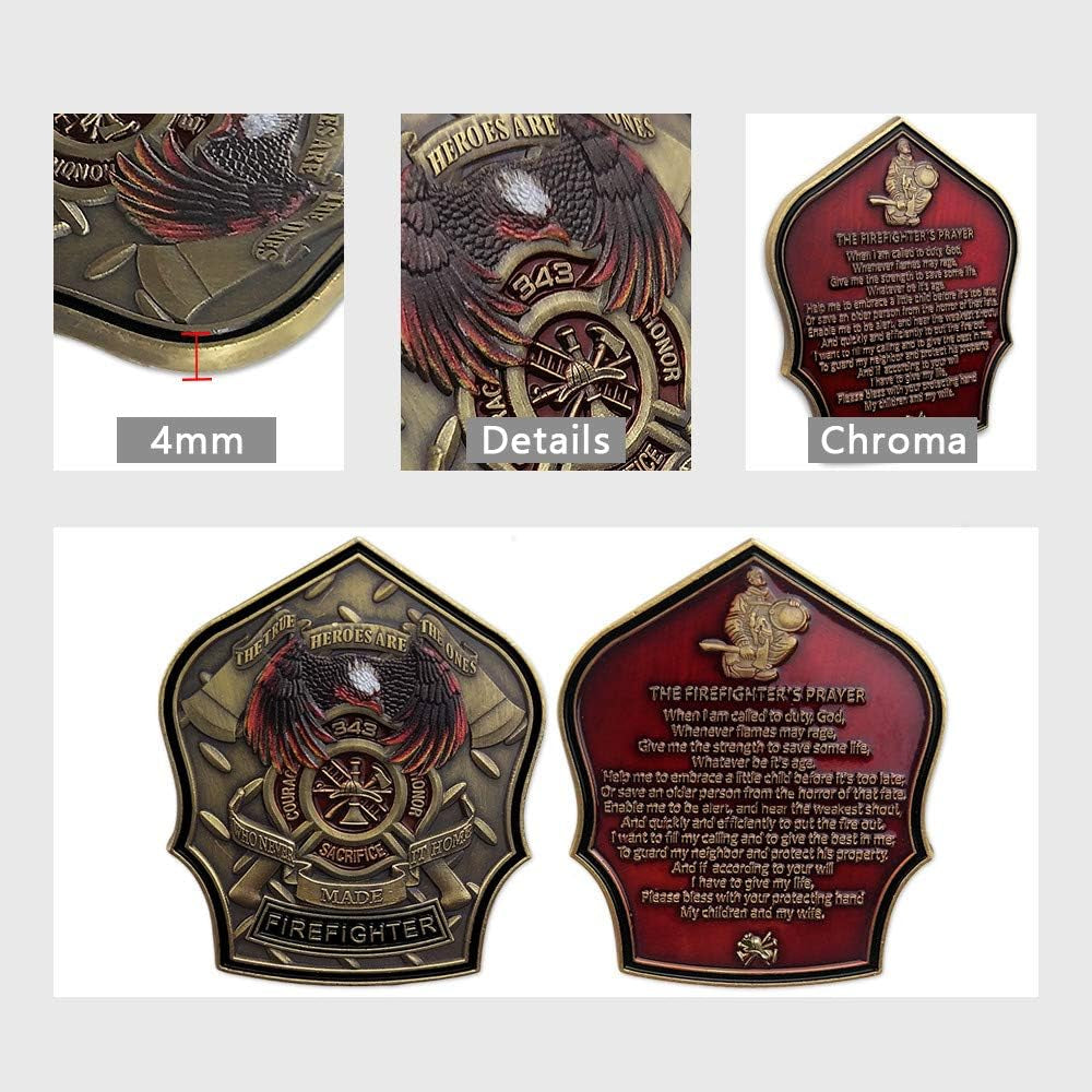 Firefighter Prayer Challenge Coin Fireman Gifts