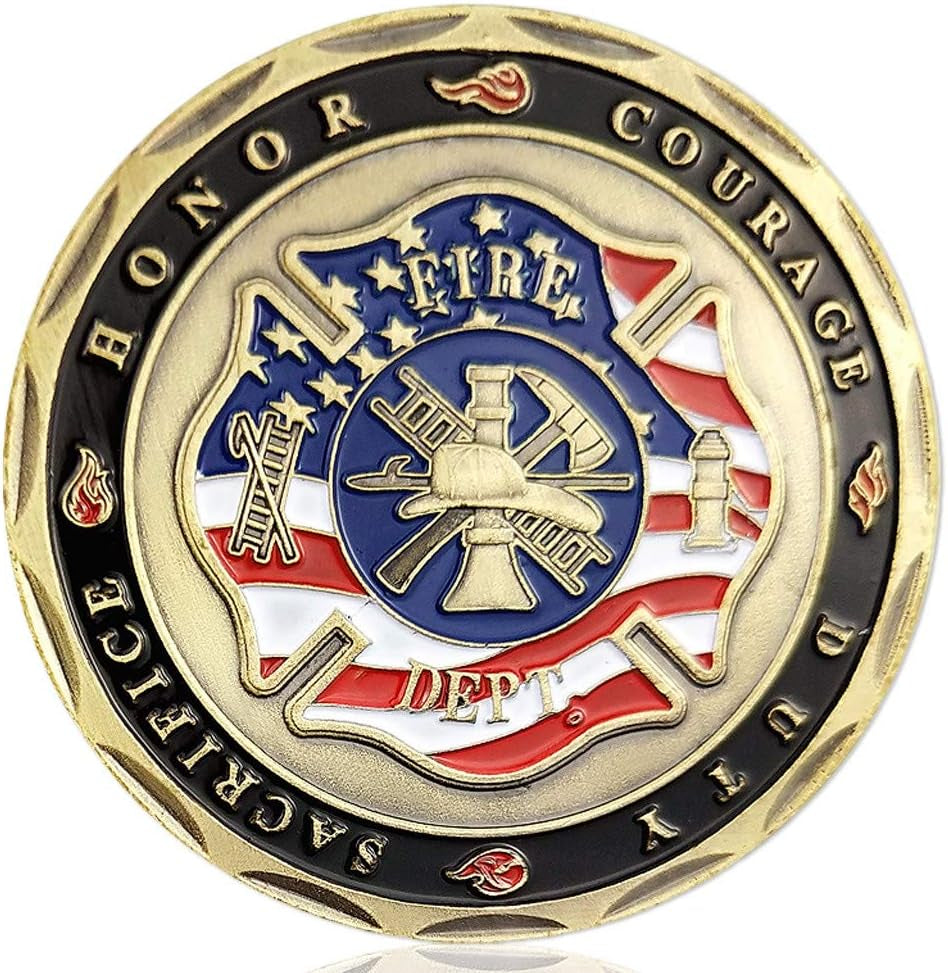 Saint Florian Volunteer Firefighters Prayer Challenge Coin