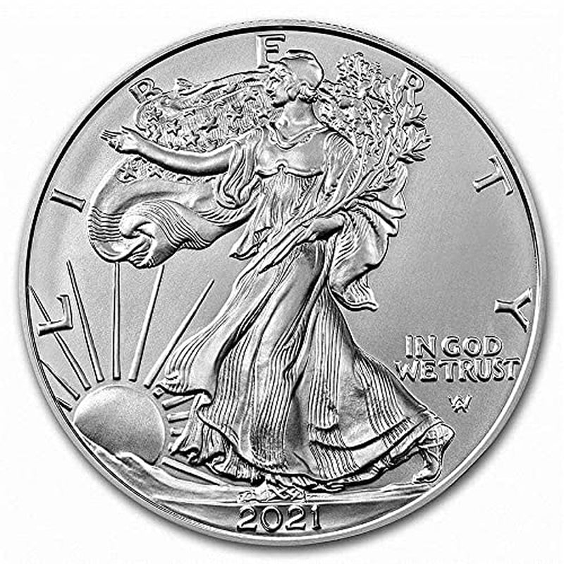 2021 American Silver Eagle Type 2 .999 Fine Silver with Our Certificate of Authenticity Dollar Uncirculated US Mint