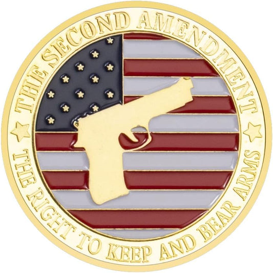 The Second Amendment Souvenir the Right to Keep and Bear Arms Gun Coin Cold Plated Challenge Coins for Collection